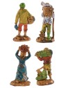 Conjunto de 4 figuritas de 3,5 cm para belén, materiales, altura, base