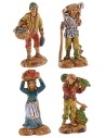 Conjunto de 4 figuritas de 3,5 cm para belén, materiales, altura, base