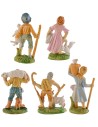 Set 5 statuine cm 4 per presepe