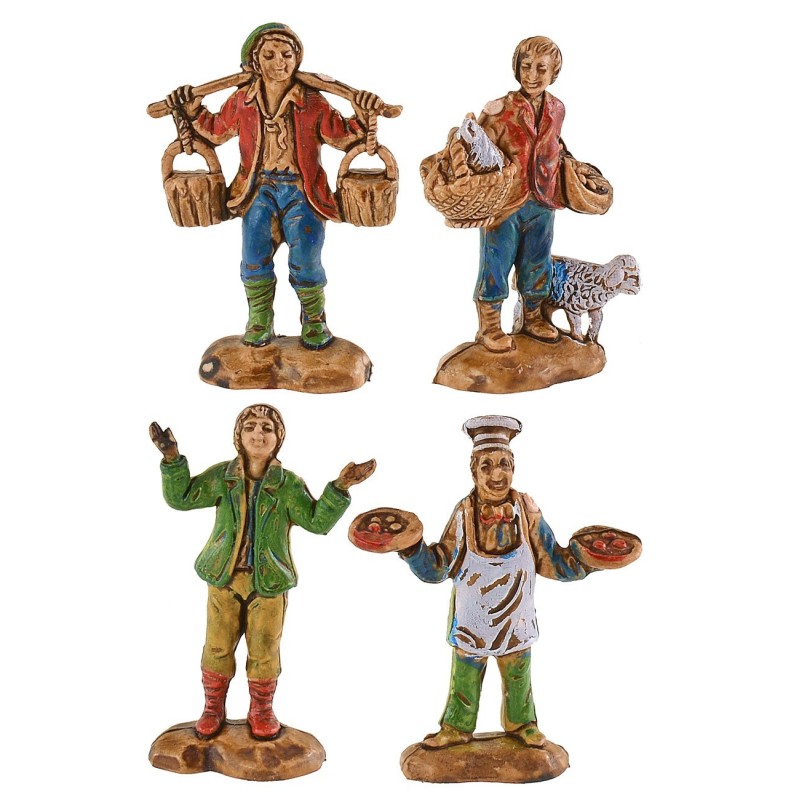 Conjunto de 4 personajes de 3,5 cm para belén Euromarchi altura.