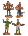 Set 4 personaggi 3,5 cm per presepe