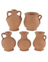 Conjunto de 5 ánforas de terracota de 3-4 cm de altura, terracota, ánforas.