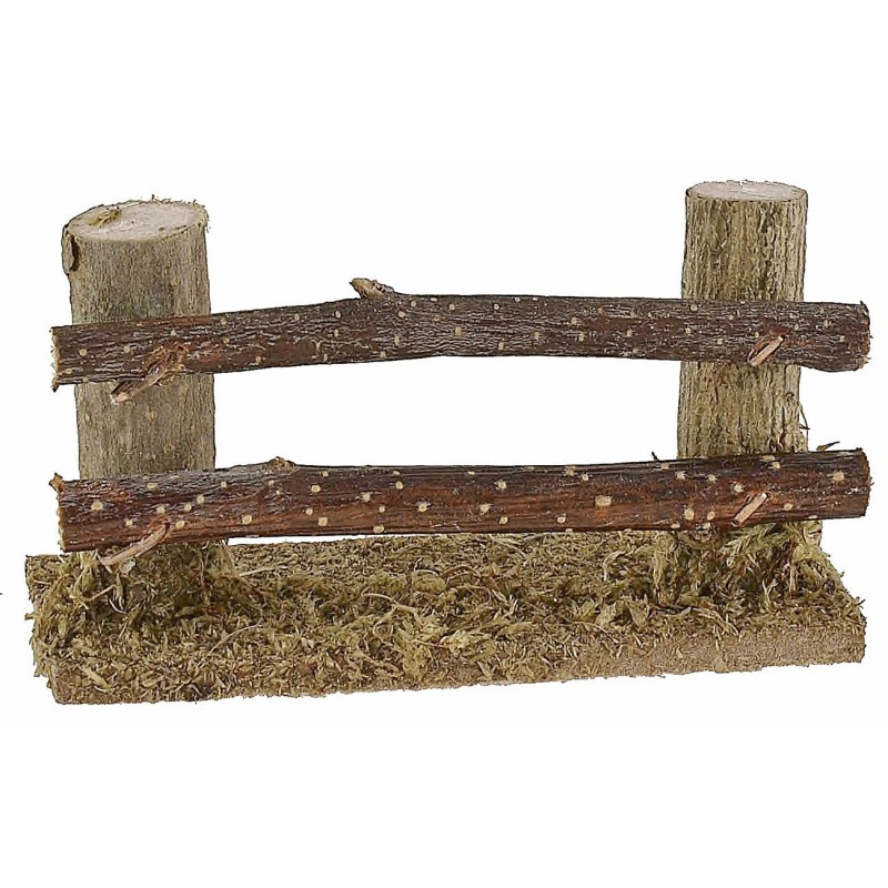 Wooden fence with 2 poles 8x3.5x4.5 h cm for nativity scene