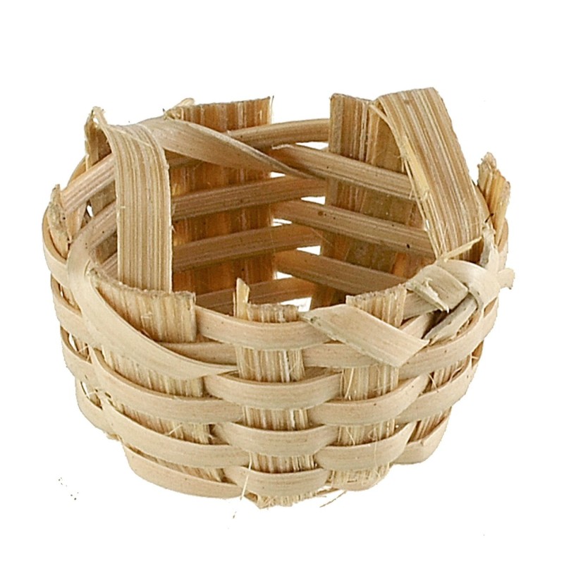 Wicker basket with handles cm ø 2.2x1.3 h nativity accessories