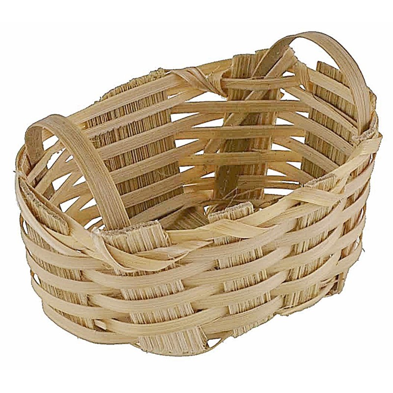 Oval wicker basket with handles 5.7x3.9x2.5 cm, small parts