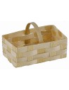 Cesta rectangular de mimbre con asa de 5,5x3x3,5 cm h