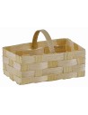 Cesta rectangular de mimbre con asa de 5,5x3x3,5 cm h