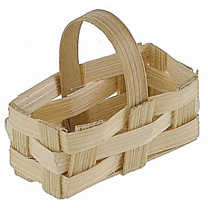 Rectangular wicker basket with handle 3.1x1.7x1.4 h cm