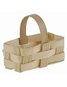 Rectangular wicker basket with handle 3.1x1.7x1.4 h cm