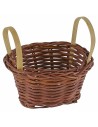 Oval wicker basket with handles 7.3x6x4 cm h nativity accessories