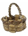 Dark wicker basket with handle cm ø 4x2 h nativity accessories