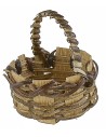 Dark wicker basket with handle cm ø 4x2 h nativity accessories