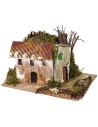 Set 6 gruppi di casette per presepe cm 15x10,5x10 h sughero