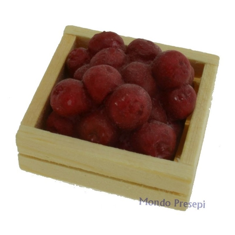 Caja lux Manzanas rojas cm 3x2,8 Mundo Belenes