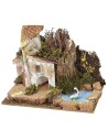 Set 6 gruppi di casette per presepe cm 15x10,5x10 h