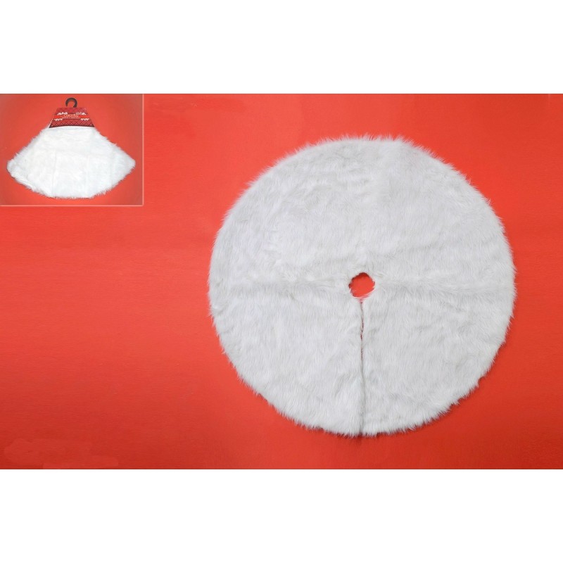 White fur carpet ø 120 cm for Christmas tree cover