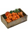 Caja de madera con frutas y verduras surtidas de 7x4x2,3 cm h