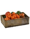 Wooden box with assorted fruit and vegetables 7x4x2.3 h cm