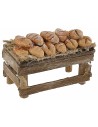 Banchetto in legno con pane cm 5x3x2,7 h