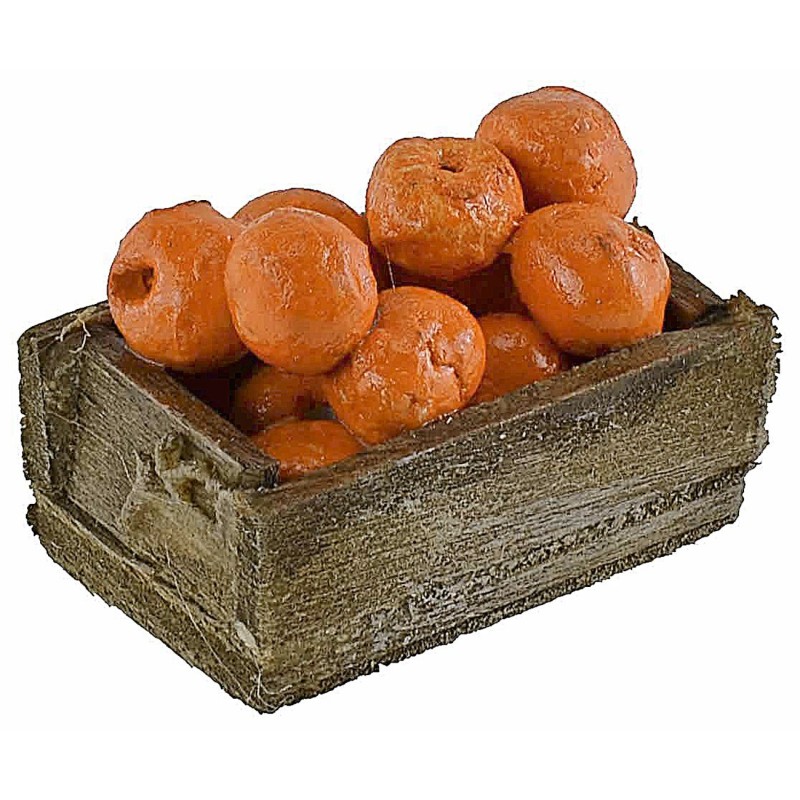 Caja de madera con naranjas cm 3,3x2,1x1,4 h altura