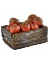 Caja de madera con manzanas rojas de 3,3x2,1x1,4 cm de altura.