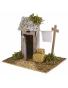 copy of Latrina in legno per presepe cm 6x6x13 h