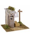 copy of Latrina in legno per presepe cm 6x6x13 h