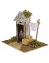 copy of Latrina in legno per presepe cm 6x6x13 h