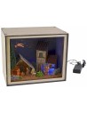 Nativity box con statuine e luci cm 24,5x16,6x20 h