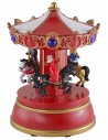 Battery-operated Christmas carousel with horses and music