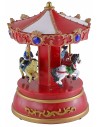 Battery-operated Christmas carousel with horses and music