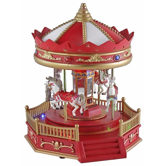 Battery operated carousel with horses and music