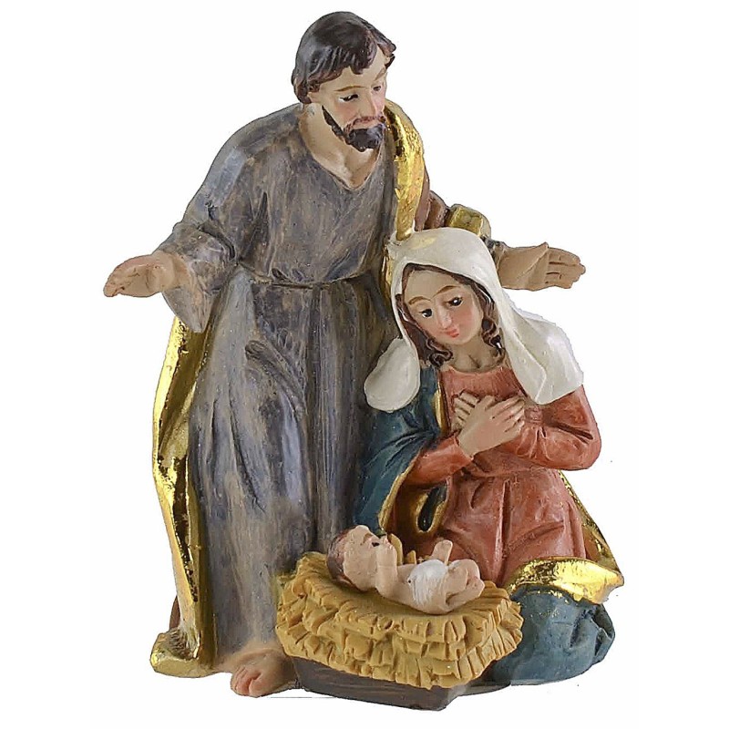 Natividad en resina de 6,5x6x9,3 cm de altura, resina, José, María.