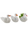 Set 4 cigni e 2 oche in pvc per statuine da 8-10 cm