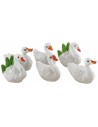 Set 4 cigni e 2 oche in pvc per statuine da 8-10 cm