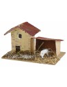 Set 6 gruppi di casette per presepe cm 10x6,5x5-11 h gruppi