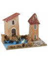 Set 6 gruppi di casette per presepe cm 10x6,5x5-11 h