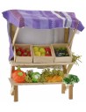 Stall with fruit and vegetables in wax 10.5x7.5x13.5 cm h