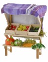 Stall with fruit and vegetables in wax 10.5x7.5x13.5 cm h