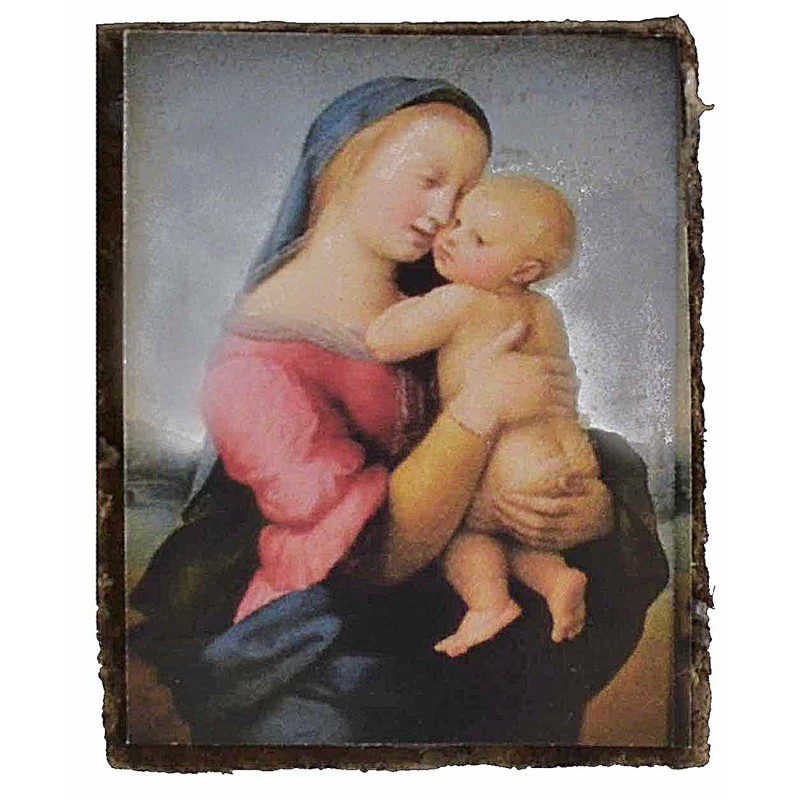 Quadro con icona Madonna con bambino cm 3,2x4 h Mondo Presepi