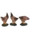 Conjunto de 3 gallinas de resina para figuras de 15-20 cm base, cabeza.