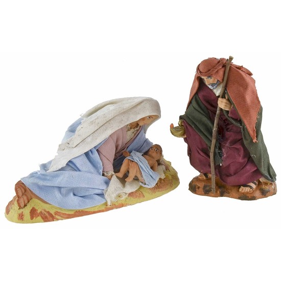 Nativity with reclining Madonna series 12 cm dressed terracotta