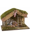 Hut with barn for nativity scene 33x18x23 cm h complete with