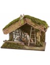 Hut with barn for nativity scene 33x18x23 h cm complete with