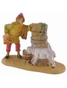 Pastore alla fontana con agnello 8 cm in pvc