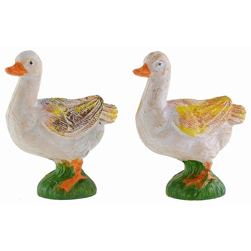 Juego de 2 gansos de PVC de 4,7 cm para estatuas de 15 cm, patos, pato, ganso.