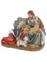 Grupo Natividad de resina con Virgen acostada cm 22x11,5x19,2