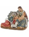 Grupo Natividad en resina con Virgen acostada cm 14x7,5x11,6 h