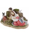 Nativity group in resin with sheep and donkey 26.5x13x17 cm h