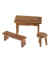 Landi Moranduzzo table with bench and stool for 10 cm figurines